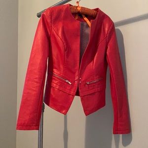 Xs Women’s Black Rivet Moto Faux Leather Jacket